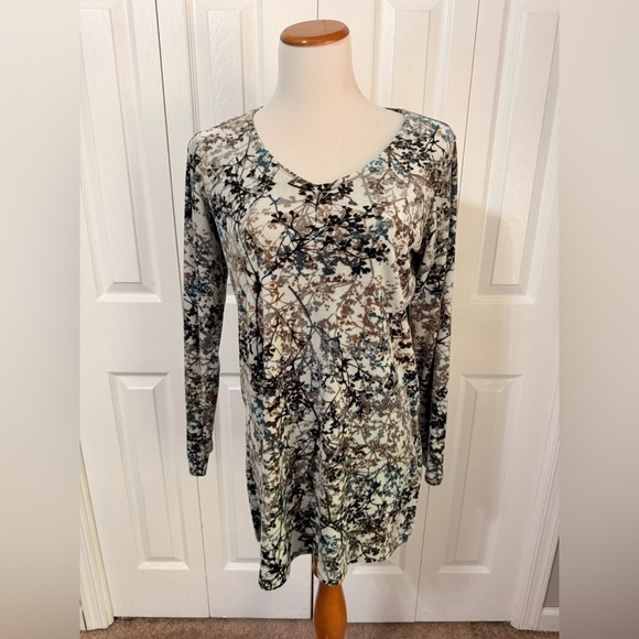 Pure Jill J. Jill Women’s Stretch Soft Velour Tunic Blouse Multicolor Floral XS - Picture 10 of 13